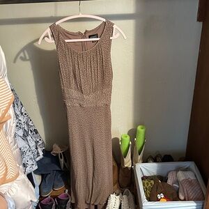 Adrianna Papell Taupe Polka Dot Dress